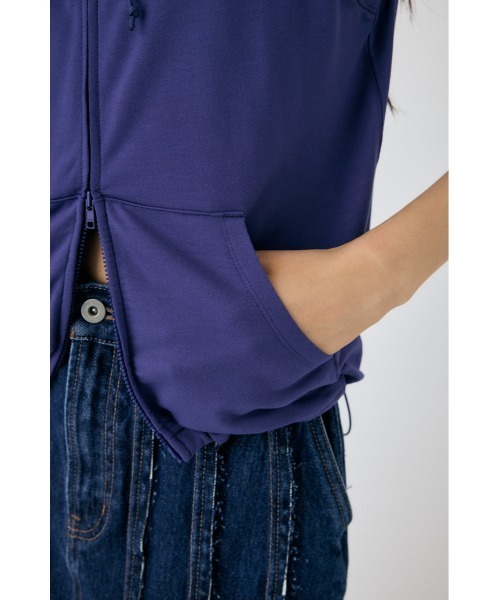 MOUSSY（マウジー）の「H/N HOODIE ベスト（ベスト・レディース・ブルー/オフホワイト・FREE）」の7枚目の写真