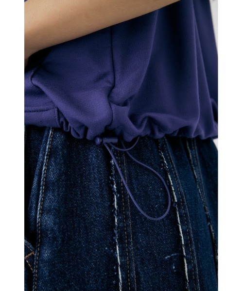 MOUSSY（マウジー）の「H/N HOODIE ベスト（ベスト・レディース・ブルー/オフホワイト・FREE）」の6枚目の写真