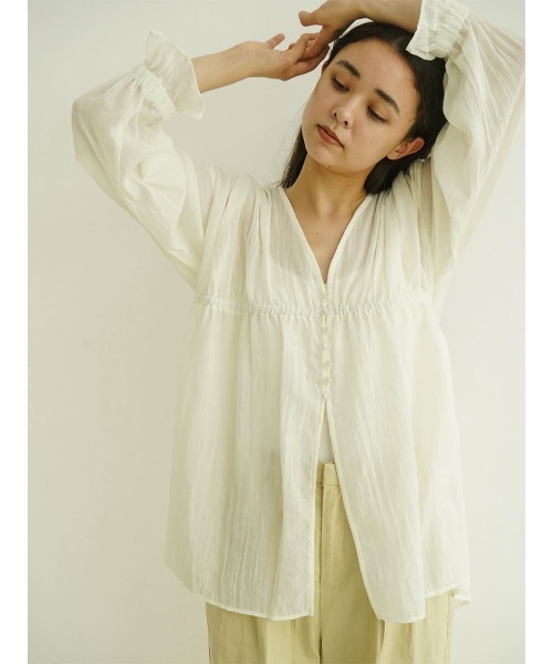 【セール】Gathered tunic blouse（シャツ/ブラウス）｜FIKA.（フィーカ） 8,800円