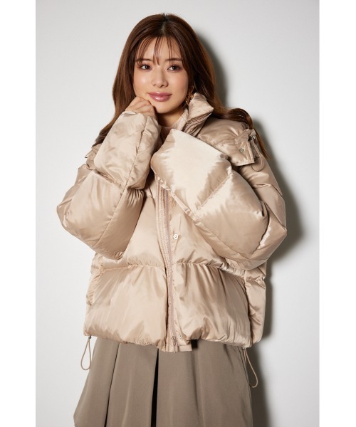 セール】フード付きショートダウンジャケット 秋服 冬服（ダウン