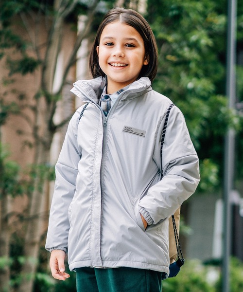 KRIFF MAYER Kid's Collection（クリフメイヤーキッズコレクション）の「裏厚フリースボリュームネックジャケット（ダウンジャケット/コート・キッズ・ライトグレー/ターコイズブルー/ネイビー/レンガ・160/170/120/130/140/150）」の2枚目の写真