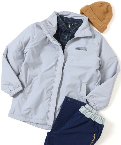 KRIFF MAYER Kid's Collection（クリフメイヤーキッズコレクション）の「裏厚フリースボリュームネックジャケット（ダウンジャケット/コート・キッズ・ライトグレー/ターコイズブルー/ネイビー/レンガ・160/170/120/130/140/150）」の20枚目の写真