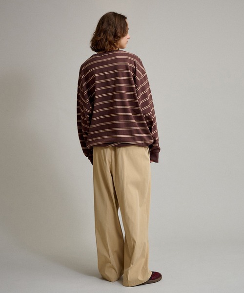 WETTEMPT(ウィテンプト)の「DRAW CORD MULTI BORDER LONG TEE / ドローコードマルチボーダーロンT(Tシャツ/カットソー・メンズ・ブルー/ライトブラウン・SMALL/MEDIUM/LARGE)」の9枚目の写真