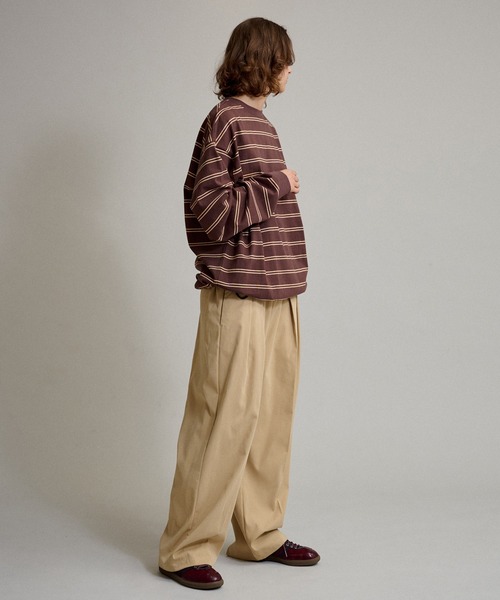 WETTEMPT(ウィテンプト)の「DRAW CORD MULTI BORDER LONG TEE / ドローコードマルチボーダーロンT(Tシャツ/カットソー・メンズ・ブルー/ライトブラウン・SMALL/MEDIUM/LARGE)」の10枚目の写真