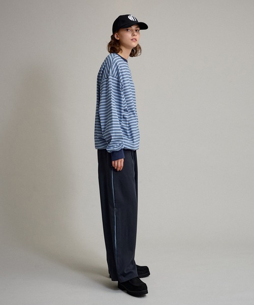 WETTEMPT(ウィテンプト)の「DRAW CORD MULTI BORDER LONG TEE / ドローコードマルチボーダーロンT(Tシャツ/カットソー・メンズ・ブルー/ライトブラウン・SMALL/MEDIUM/LARGE)」の21枚目の写真