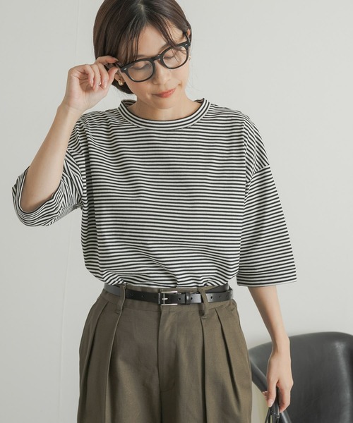 URBAN RESEARCH DOORS(アーバンリサーチドアーズ)の「『UR TECH』USAコットン5分袖ロールスリーブTシャツ(Tシャツ/カットソー・レディース・アイボリー/ライトブルー/オリーブ/ホワイト系その他・MEDIUM)」の21枚目の写真