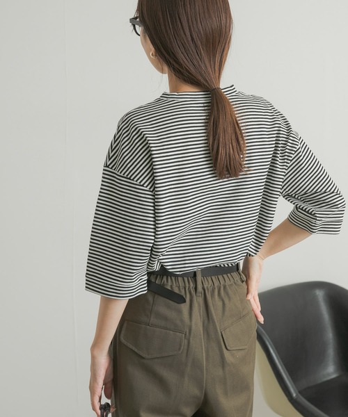 URBAN RESEARCH DOORS(アーバンリサーチドアーズ)の「『UR TECH』USAコットン5分袖ロールスリーブTシャツ(Tシャツ/カットソー・レディース・アイボリー/ライトブルー/オリーブ/ホワイト系その他・MEDIUM)」の18枚目の写真