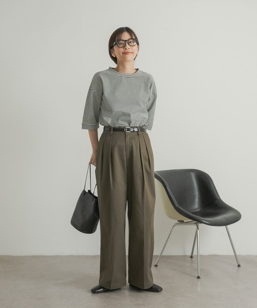 URBAN RESEARCH DOORS(アーバンリサーチドアーズ)の「『UR TECH』USAコットン5分袖ロールスリーブTシャツ(Tシャツ/カットソー・レディース・アイボリー/ライトブルー/オリーブ/ホワイト系その他・MEDIUM)」の14枚目の写真