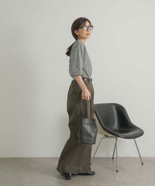 URBAN RESEARCH DOORS(アーバンリサーチドアーズ)の「『UR TECH』USAコットン5分袖ロールスリーブTシャツ(Tシャツ/カットソー・レディース・アイボリー/ライトブルー/オリーブ/ホワイト系その他・MEDIUM)」の13枚目の写真