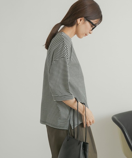 URBAN RESEARCH DOORS(アーバンリサーチドアーズ)の「『UR TECH』USAコットン5分袖ロールスリーブTシャツ(Tシャツ/カットソー・レディース・アイボリー/ライトブルー/オリーブ/ホワイト系その他・MEDIUM)」の11枚目の写真
