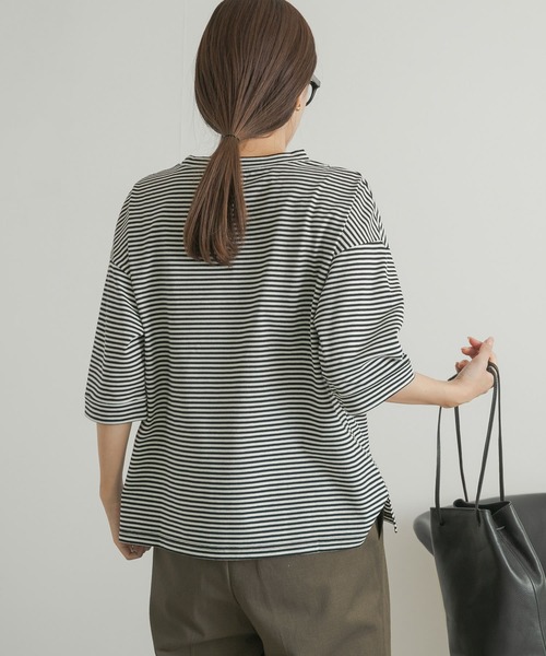 URBAN RESEARCH DOORS(アーバンリサーチドアーズ)の「『UR TECH』USAコットン5分袖ロールスリーブTシャツ(Tシャツ/カットソー・レディース・アイボリー/ライトブルー/オリーブ/ホワイト系その他・MEDIUM)」の10枚目の写真