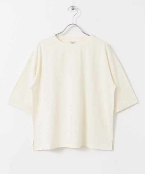 URBAN RESEARCH DOORS(アーバンリサーチドアーズ)の「『UR TECH』USAコットン5分袖ロールスリーブTシャツ(Tシャツ/カットソー・レディース・アイボリー/ライトブルー/オリーブ/ホワイト系その他・MEDIUM)」の8枚目の写真