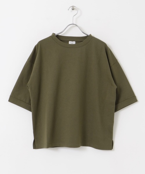 URBAN RESEARCH DOORS(アーバンリサーチドアーズ)の「『UR TECH』USAコットン5分袖ロールスリーブTシャツ(Tシャツ/カットソー・レディース・アイボリー/ライトブルー/オリーブ/ホワイト系その他・MEDIUM)」の7枚目の写真