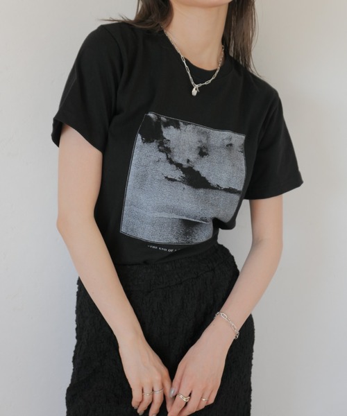 黒い半袖Tシャツ グラフィックプリント Tシャツ 半袖 メンズ トップス グラフィック プリント