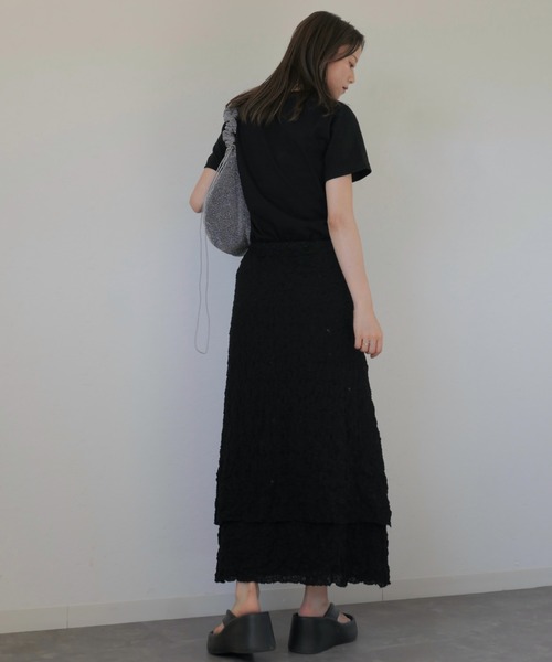 Reurie'(レウリィ)の「グラフィックプリントT/graphic print T 半袖 クルーネック フォトプリント 前面プリント モノクロ 大人カジュアル シンプル ベーシック ストリート 韓国 白 ホワイト 黒 ブラック(Tシャツ/カットソー・レディース・ブラック/ホワイト・FREE)」の5枚目の写真