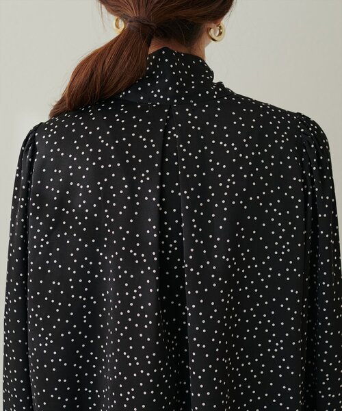 【極美品】ADORE ボウタイブラウス プルオーバーシャツ シルク100% セール】【ako】シャーリングカフスBIGボータイブラウス（シャツ