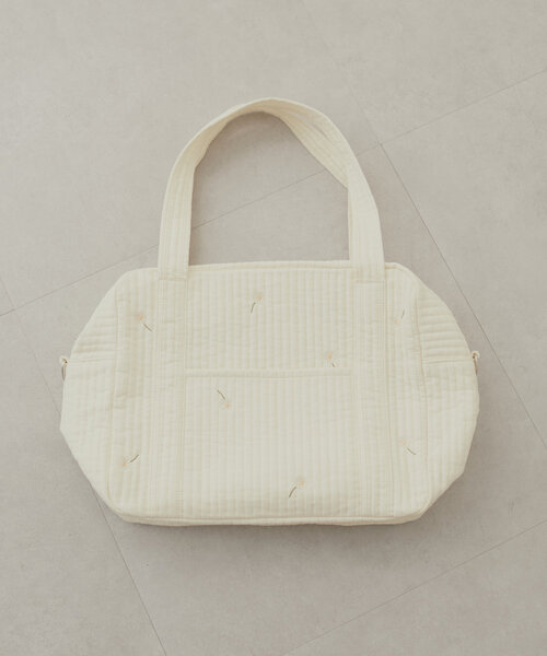 natural couture(ナチュラルクチュール)の「【mamamo】ヌビ刺繍ボストンBAG(ショルダーバッグ・レディース・グレー/アイボリー・FREE)」の12枚目の写真