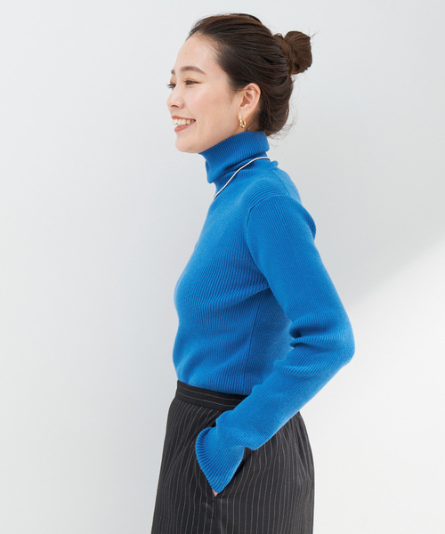 B.C STOCK(ベーセーストック)の「《追加》タートルリブニット(ニット/セーター・レディース・ホワイト/ブラック/ピンク/ブルー/ウッド/オレンジ系その他・FREE)」の5枚目の写真