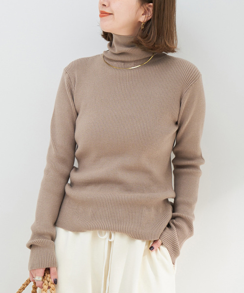 B.C STOCK(ベーセーストック)の「《追加》タートルリブニット(ニット/セーター・レディース・ホワイト/ブラック/ピンク/ブルー/ウッド/オレンジ系その他・FREE)」の4枚目の写真