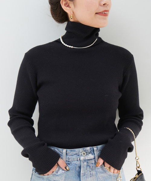 B.C STOCK(ベーセーストック)の「《追加》タートルリブニット(ニット/セーター・レディース・ホワイト/ブラック/ピンク/ブルー/ウッド/オレンジ系その他・FREE)」の3枚目の写真