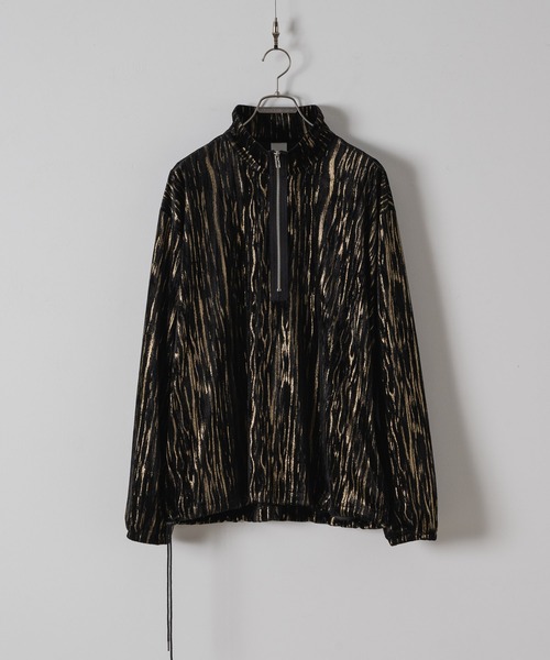 CASPER JOHN(キャスパージョン)の「Foilvelor half zip sweat/ホイルベロアハーフジップスウェット(スウェット・メンズ・ブラック/グレー・X-SMALL/SMALL/MEDIUM/LARGE)」の14枚目の写真