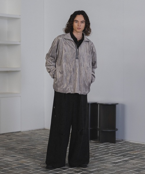 CASPER JOHN(キャスパージョン)の「Foilvelor half zip sweat/ホイルベロアハーフジップスウェット(スウェット・メンズ・ブラック/グレー・X-SMALL/SMALL/MEDIUM/LARGE)」の11枚目の写真