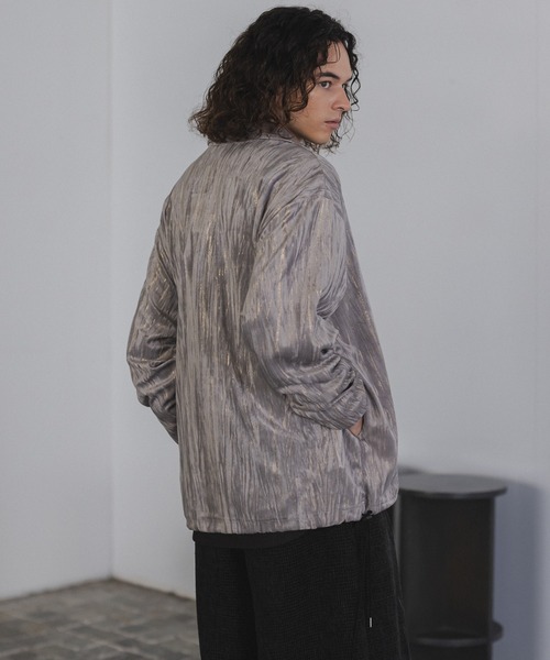 CASPER JOHN(キャスパージョン)の「Foilvelor half zip sweat/ホイルベロアハーフジップスウェット(スウェット・メンズ・ブラック/グレー・X-SMALL/SMALL/MEDIUM/LARGE)」の9枚目の写真