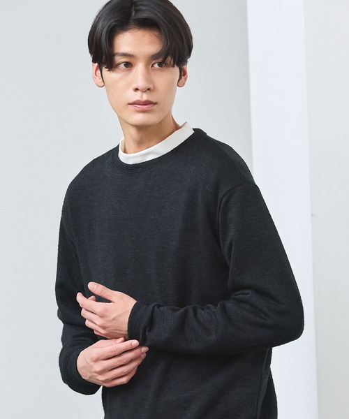 ESSENTIALS WARDROBE(エッセンシャルワードローブ)の「マイクロメランジシャギー長袖クルーネックニット(ニット/セーター・メンズ・チャコール/ブラウン/グレー/ブラック・L/M/S/XL)」の5枚目の写真