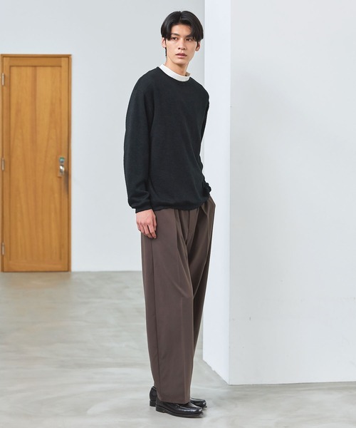 ESSENTIALS WARDROBE(エッセンシャルワードローブ)の「マイクロメランジシャギー長袖クルーネックニット(ニット/セーター・メンズ・チャコール/ブラウン/グレー/ブラック・L/M/S/XL)」の9枚目の写真