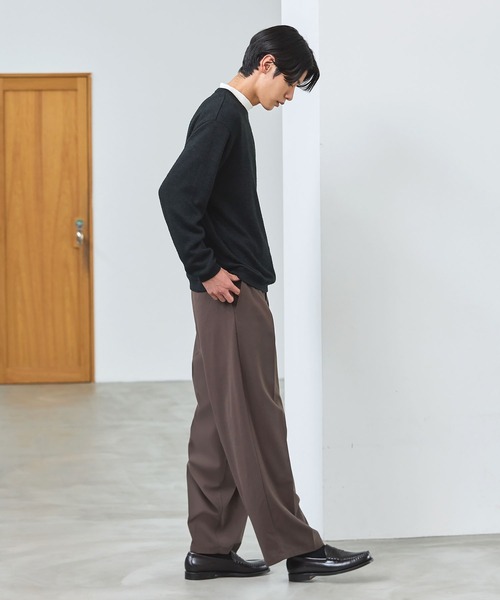 ESSENTIALS WARDROBE(エッセンシャルワードローブ)の「マイクロメランジシャギー長袖クルーネックニット(ニット/セーター・メンズ・チャコール/ブラウン/グレー/ブラック・L/M/S/XL)」の10枚目の写真
