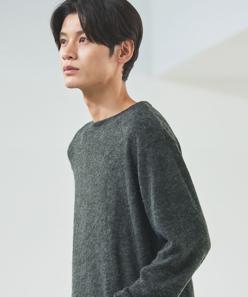 ESSENTIALS WARDROBE(エッセンシャルワードローブ)の「マイクロメランジシャギー長袖クルーネックニット(ニット/セーター・メンズ・チャコール/ブラウン/グレー/ブラック・L/M/S/XL)」の18枚目の写真