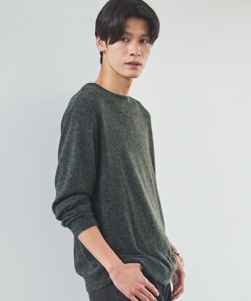 ESSENTIALS WARDROBE(エッセンシャルワードローブ)の「マイクロメランジシャギー長袖クルーネックニット(ニット/セーター・メンズ・チャコール/ブラウン/グレー/ブラック・L/M/S/XL)」の19枚目の写真