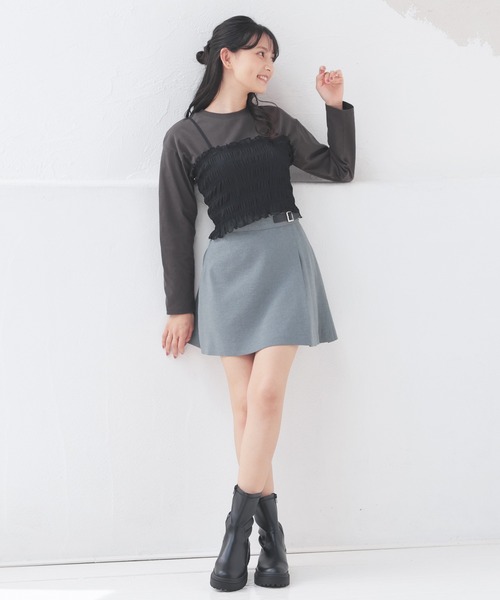 Honeys(ハニーズ)の「Tシャツ付ビスチェ(Tシャツ/カットソー・レディース・ピンク/ブラック/グレー・S/M/L)」の8枚目の写真