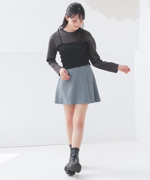 Honeys(ハニーズ)の「Tシャツ付ビスチェ(Tシャツ/カットソー・レディース・ピンク/ブラック/グレー・S/M/L)」の9枚目の写真