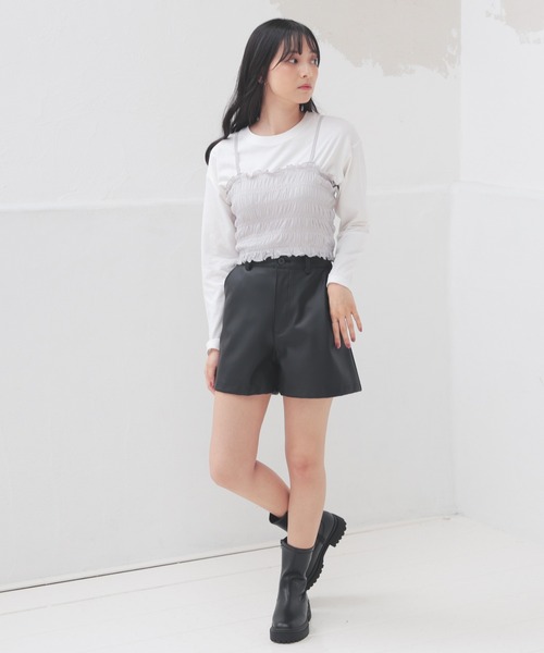 Honeys(ハニーズ)の「Tシャツ付ビスチェ(Tシャツ/カットソー・レディース・ピンク/ブラック/グレー・S/M/L)」の19枚目の写真