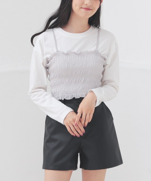 Honeys(ハニーズ)の「Tシャツ付ビスチェ(Tシャツ/カットソー・レディース・ピンク/ブラック/グレー・S/M/L)」の20枚目の写真