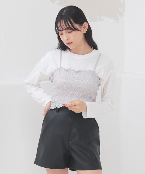 Honeys(ハニーズ)の「Tシャツ付ビスチェ(Tシャツ/カットソー・レディース・ピンク/ブラック/グレー・S/M/L)」の21枚目の写真