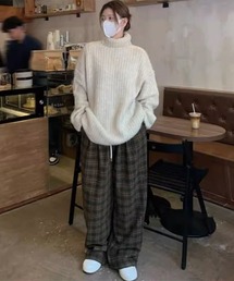 urge：（アージコロン ）の「【URGE：】チェック柄 プリント ドロスト パンツ（その他パンツ）」