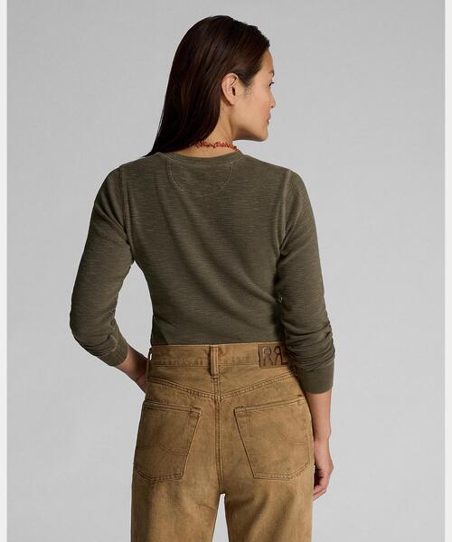 RRL(ダブル アール エル)の「ガーメントダイド ワッフルニット ヘンリーネック(ニット/セーター・レディース・グリーン・3/2/1/5/4)」の7枚目の写真