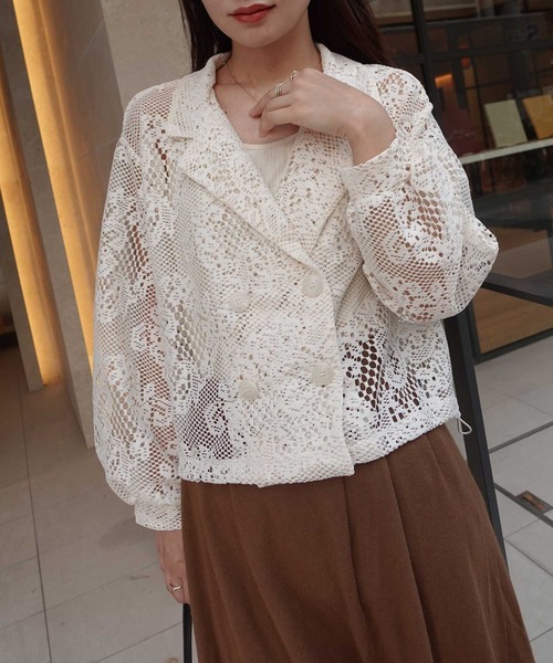 総シルク　レースジャケット CORNERS（コーナーズ）の「裾ドロストレースジャケット（テーラード