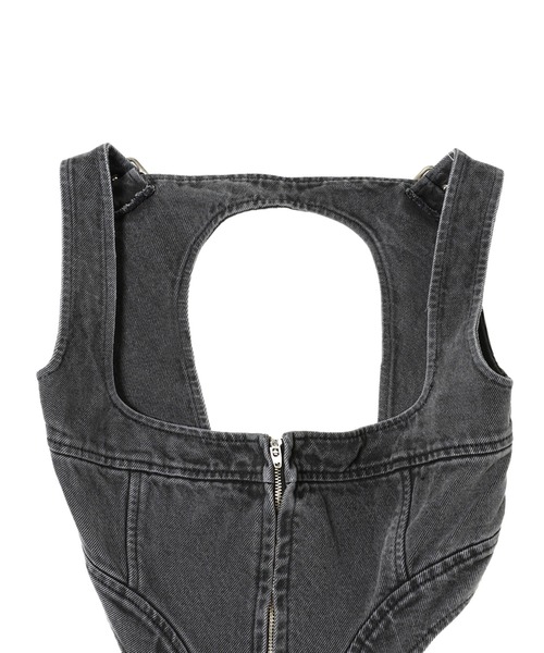 FETICO（フェティコ）の「fetico SQUARE-NECK BUSTIER DENIM DRESS FTC242-0803（ドレス・レディース・ブラック・1）」の3枚目の写真