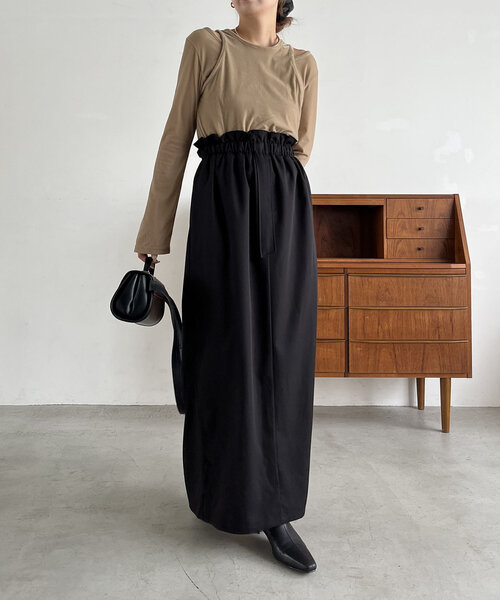 CAPRICIEUX LE'MAGE（カプリシューレマージュ）の「【低身長サイズあり】ベロアドッキングワンピース（ワンピース・レディース・ブラック/ベージュ・FREE/PS）」の10枚目の写真