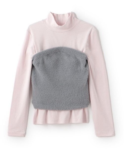 petit main LIEN(プティマインリアン)の「【親子リンク】キラキラニットビスチェセット(Tシャツ/カットソー・レディース・シルバーグレー/ラベンダー・FREE)」の2枚目の写真