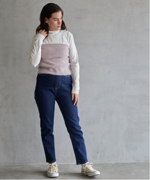 petit main LIEN(プティマインリアン)の「【親子リンク】キラキラニットビスチェセット(Tシャツ/カットソー・レディース・シルバーグレー/ラベンダー・FREE)」の3枚目の写真