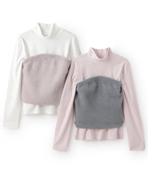 petit main LIEN(プティマインリアン)の「【親子リンク】キラキラニットビスチェセット(Tシャツ/カットソー・レディース・シルバーグレー/ラベンダー・FREE)」の13枚目の写真