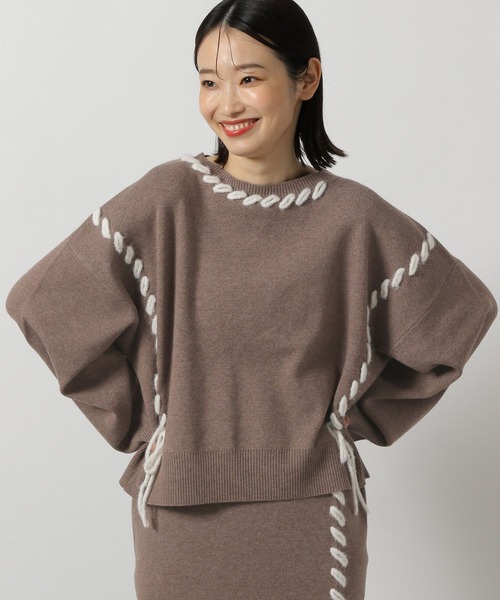 LAKOLE（ラコレ）の「ハンドステッチニットプルオーバー / 143183（ニット/セーター・レディース・チャコール/モカ/アイボリー/ブラック/ライトグレー/ブラウン・FREE）」の4枚目の写真