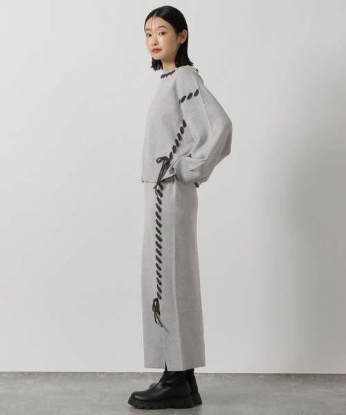 LAKOLE（ラコレ）の「ハンドステッチニットプルオーバー / 143183（ニット/セーター・レディース・チャコール/モカ/アイボリー/ブラック/ライトグレー/ブラウン・FREE）」の19枚目の写真