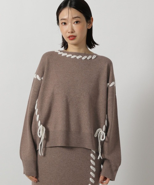 LAKOLE（ラコレ）の「ハンドステッチニットプルオーバー / 143183（ニット/セーター・レディース・チャコール/モカ/アイボリー/ブラック/ライトグレー/ブラウン・FREE）」の7枚目の写真