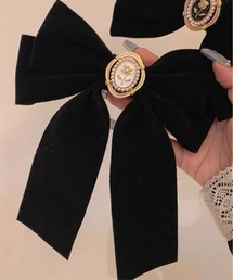 kirakiraShop(キラキラショップ)のクラシカル ベロア リボン バレッタ(バレッタ/ヘアクリップ)