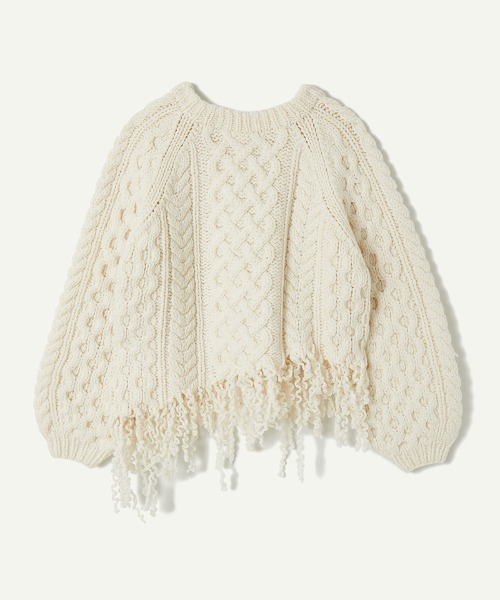 leinwande（ラインヴァンド）の「【leinwande】Hand Cable Knit Top（ニット/セーター・レディース・グレー/ホワイト・ONE SIZE）」の13枚目の写真